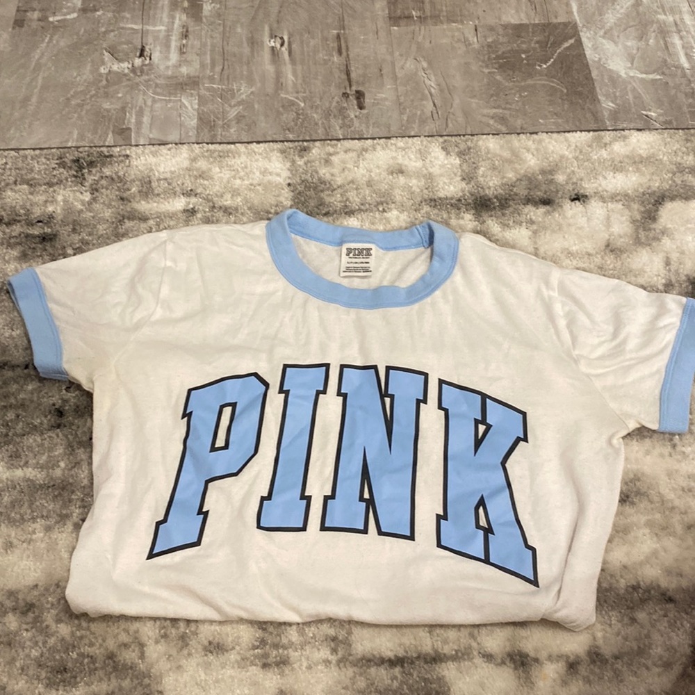 White and blue short sleeve